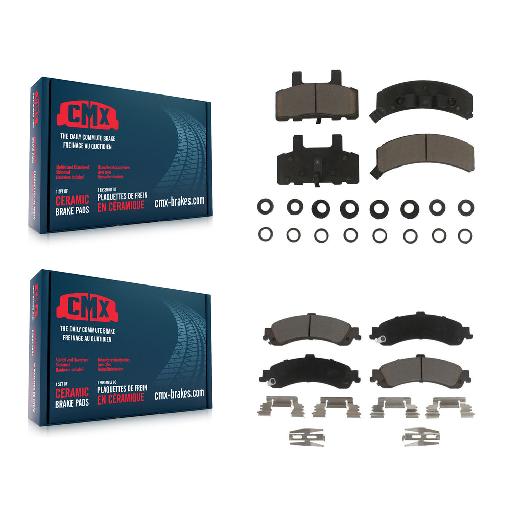 Front Rear Ceramic Brake Pads Kit For 2000 GMC Yukon With Dual Piston Caliper