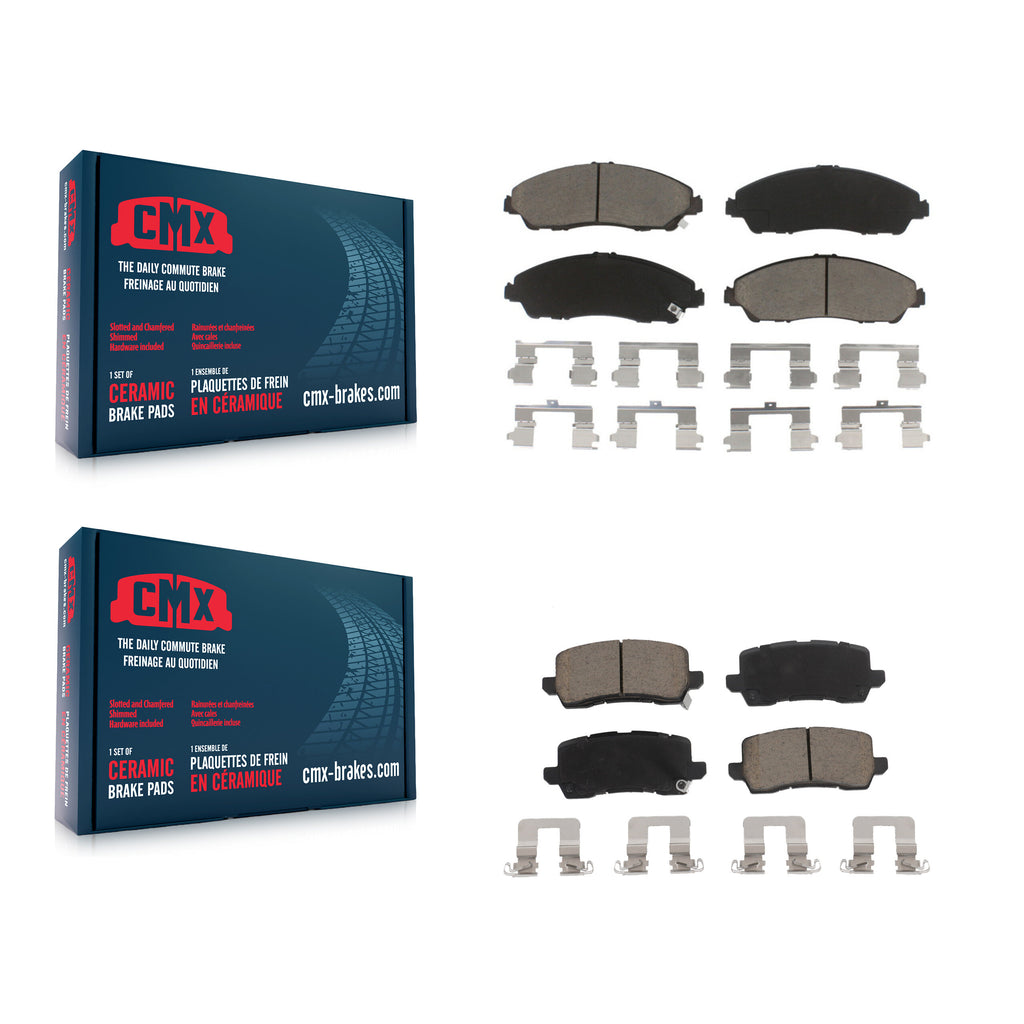 Front Rear Ceramic Brake Pads Kit For 2017-2020 Acura MDX