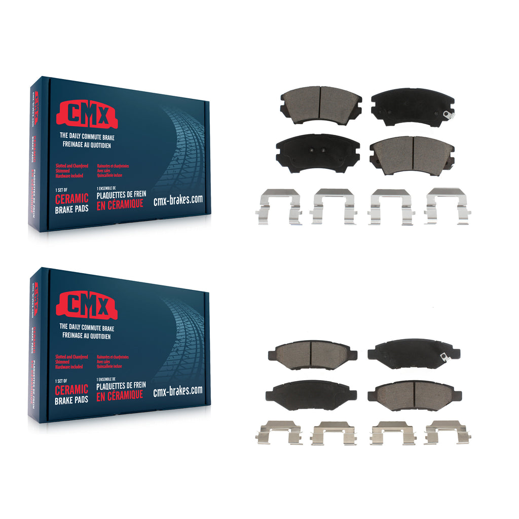 Front Rear Ceramic Brake Pads Kit For 2010-2015 Chevrolet Camaro LT LS