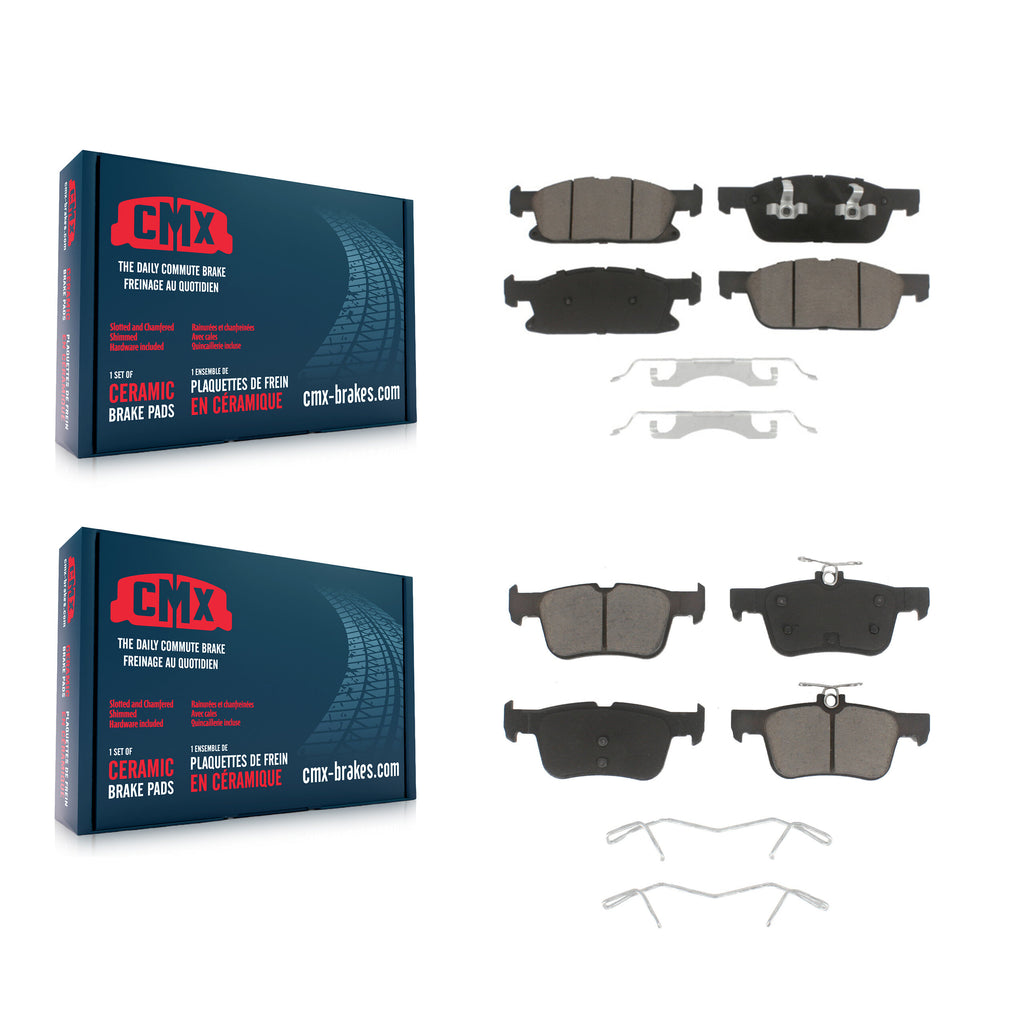 Front Rear Ceramic Brake Pads Kit For Ford Edge Lincoln MKX Nautilus