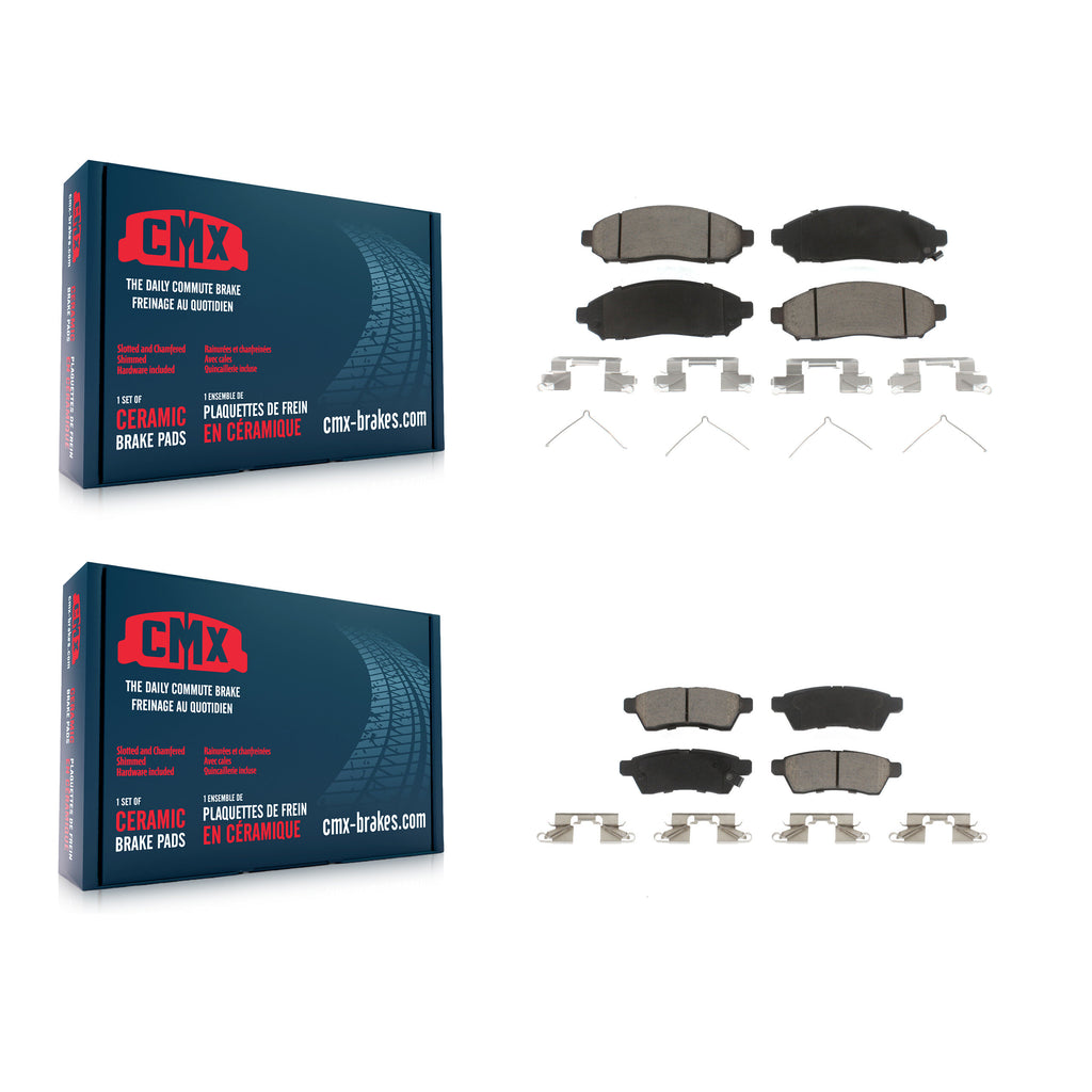Front Rear Ceramic Brake Pads Kit For Nissan Frontier Xterra Suzuki Equator