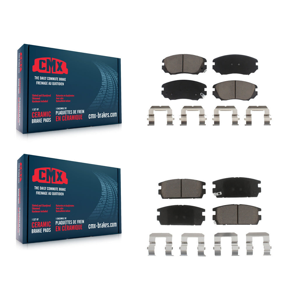 Front Rear Ceramic Brake Pads Kit For 2010-2017 Chevrolet Equinox GMC Terrain