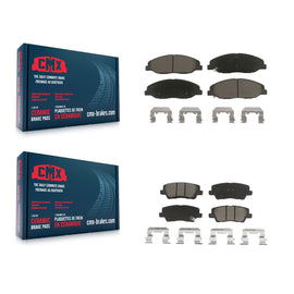 Front Rear Ceramic Brake Pad Kit For 2014 Cadillac CTS Without Heavy Duty Brakes