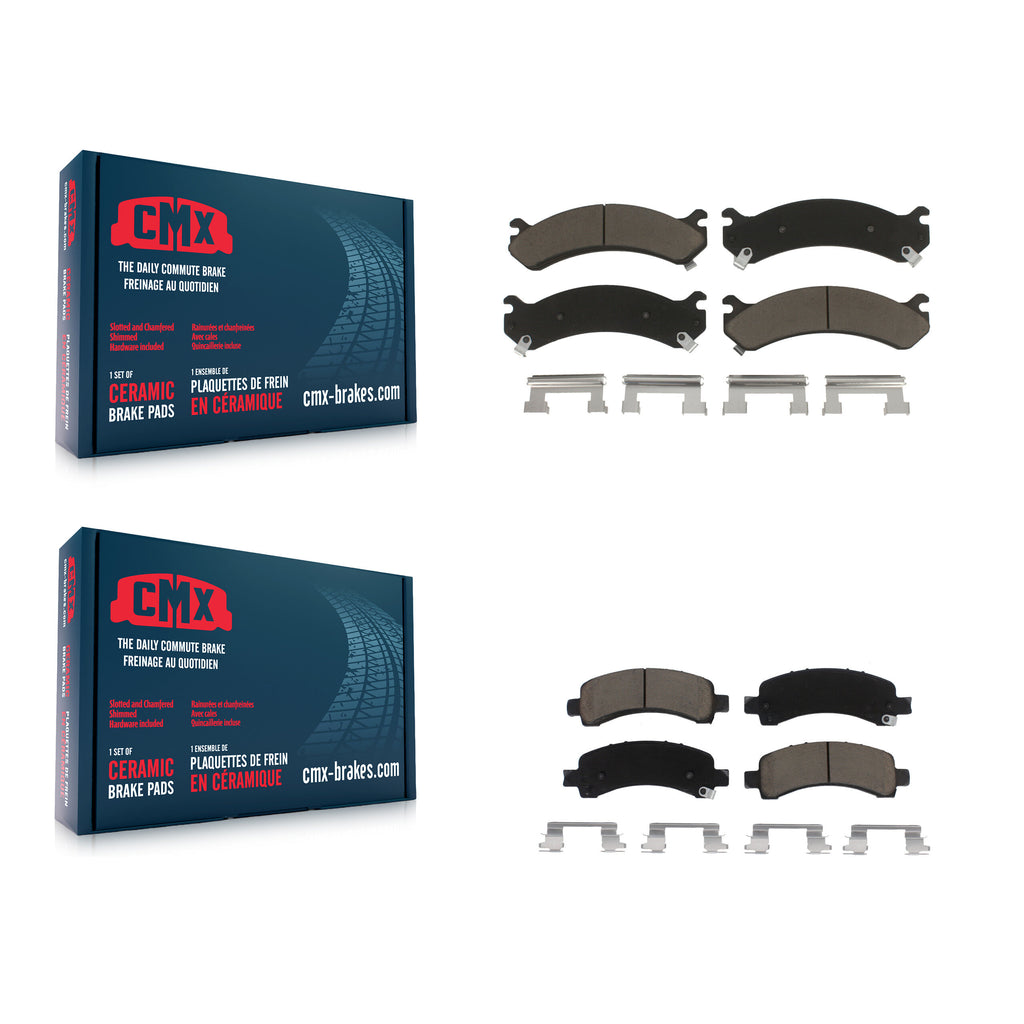Front Rear Ceramic Brake Pad Kit For Chevrolet Express 3500 2500 GMC Savana 4500