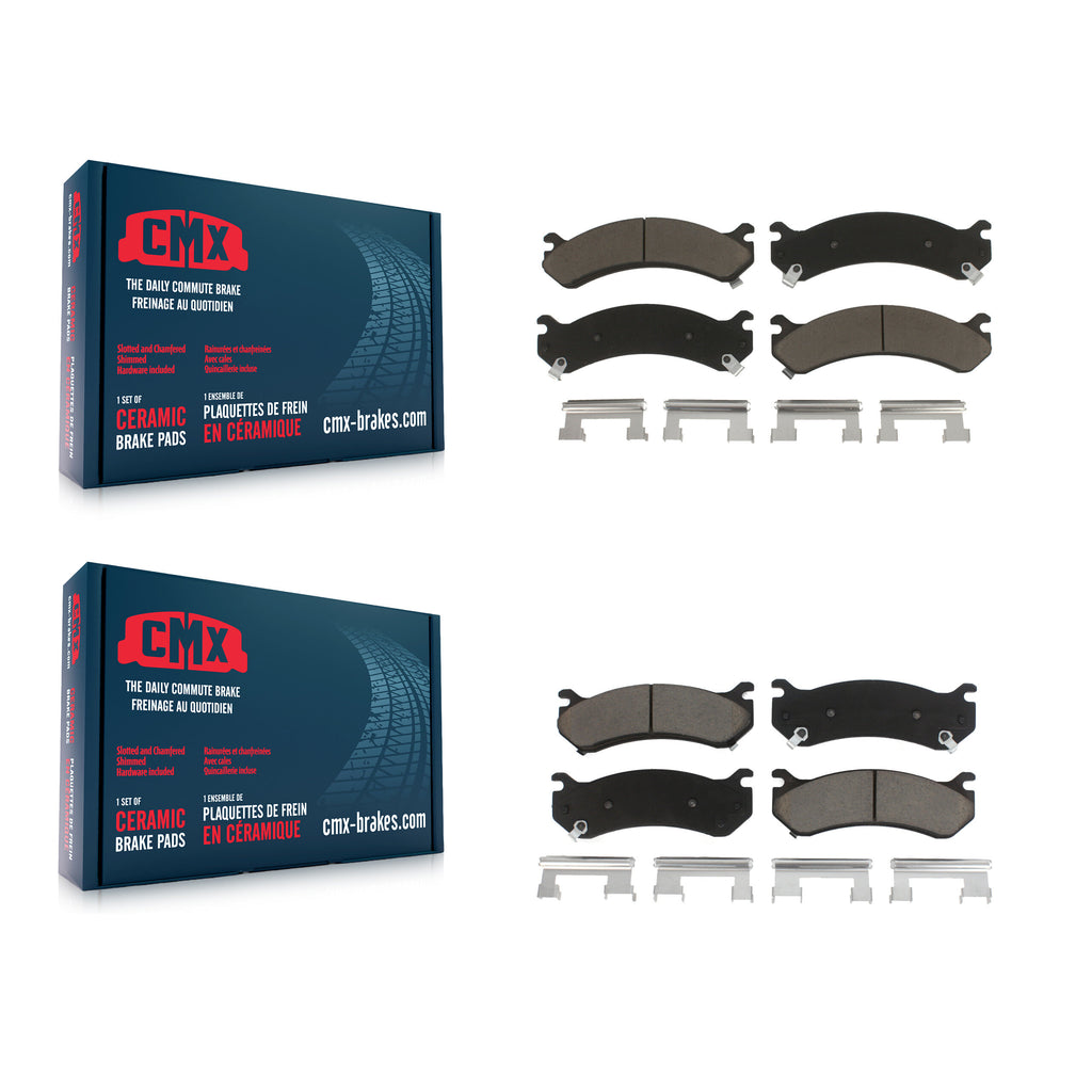 Front Rear Ceramic Brake Pad Kit For Chevrolet Silverado 2500 HD GMC Sierra 3500