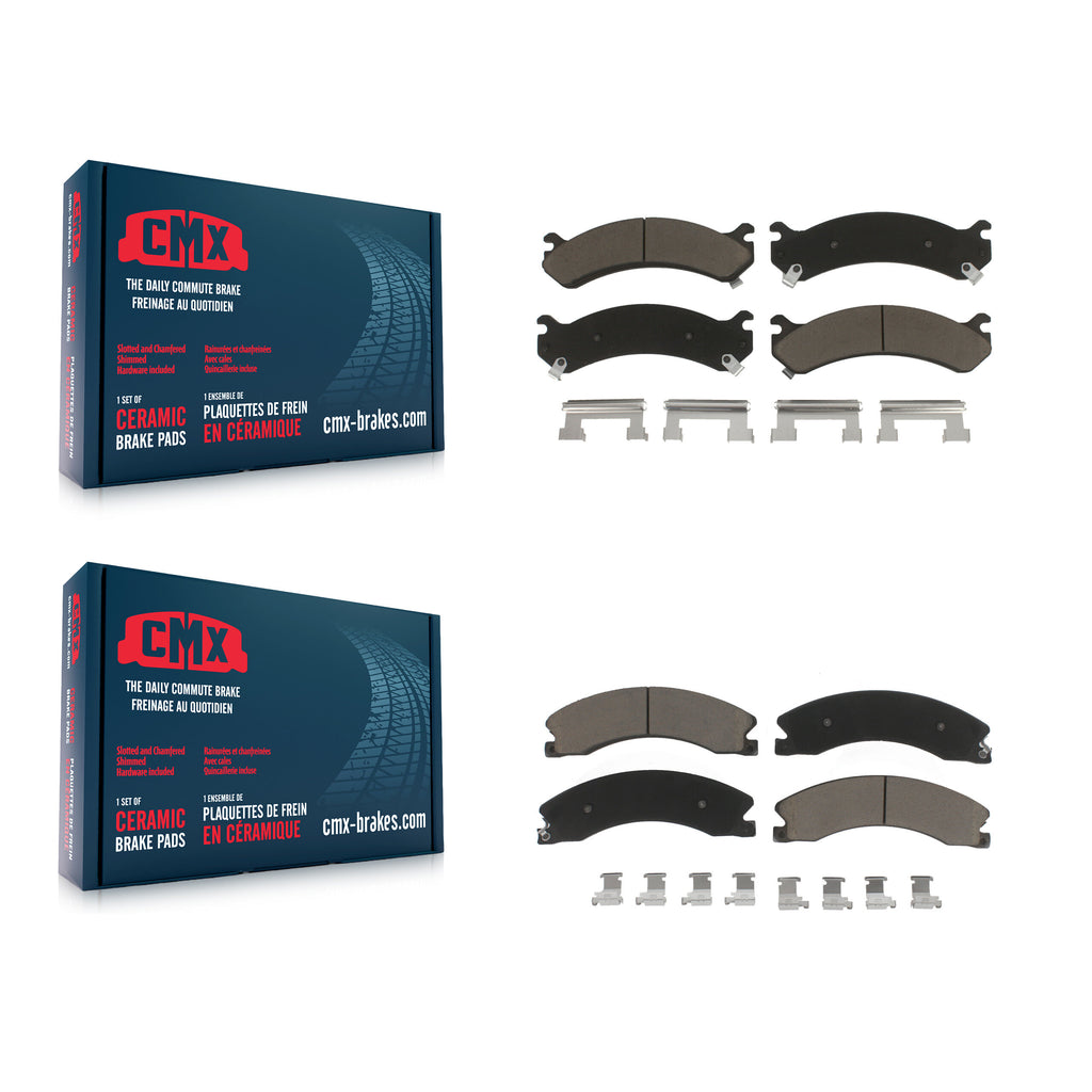 Front Rear Ceramic Brake Pads Kit For Chevrolet Express 3500 GMC Savana 4500