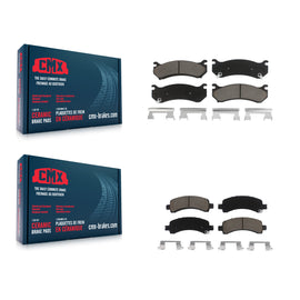 Front Rear Ceramic Brake Pad Kit For 2003-2005 Chevrolet Express 2500 GMC Savana
