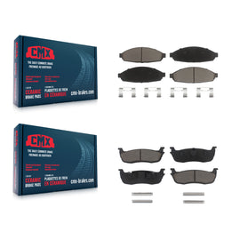 Front Rear Ceramic Brake Pads Kit For 2003-2010 Lincoln Town Car Limousine