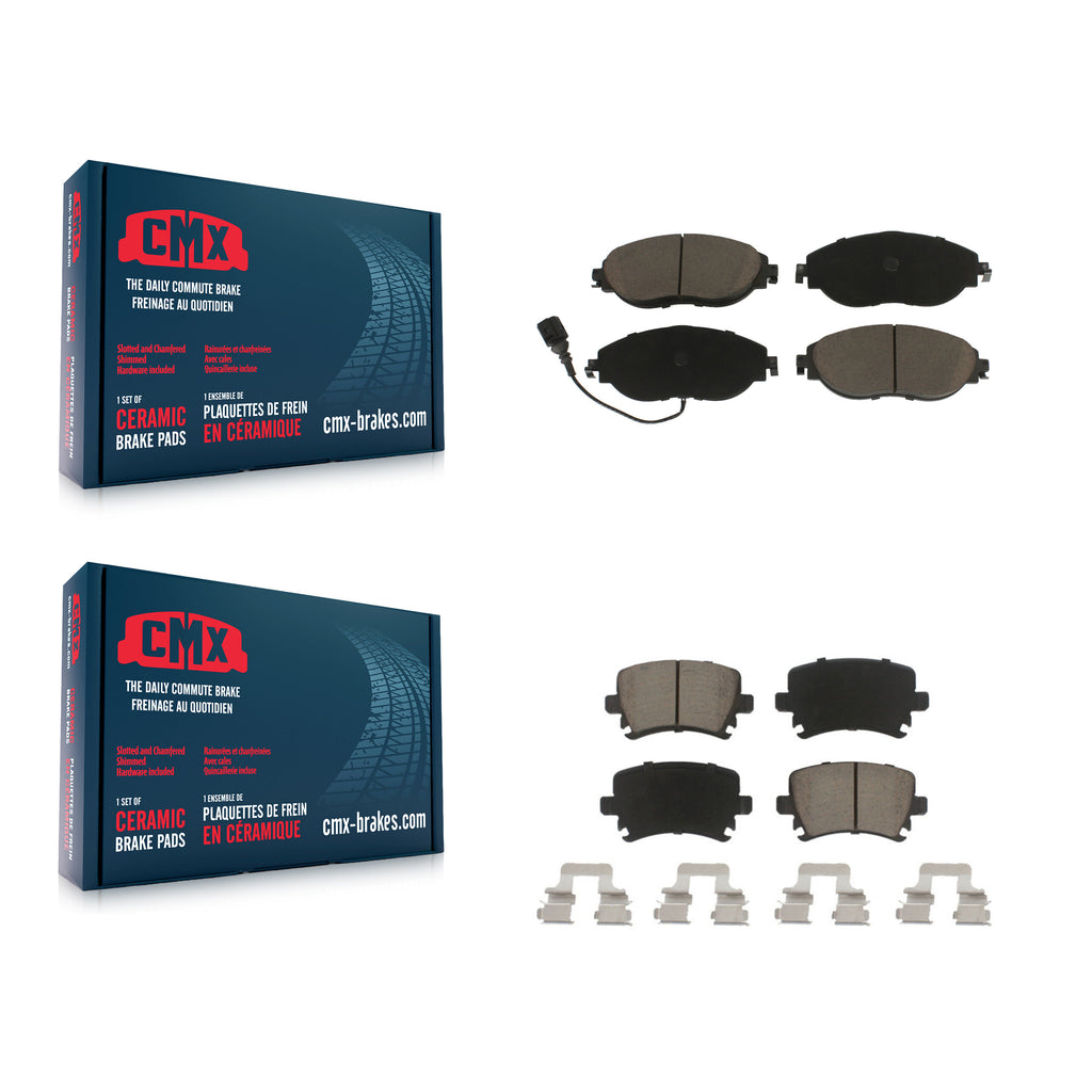 Front Rear Ceramic Brake Pads Kit For Volkswagen GTI CC