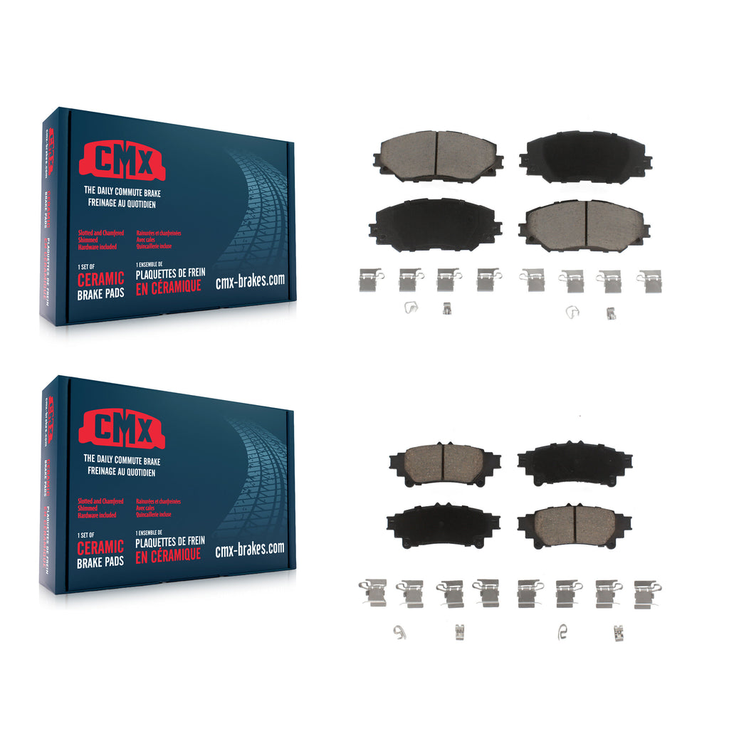 Front Rear Ceramic Brake Pads Kit For 2012-2018 Toyota Prius V