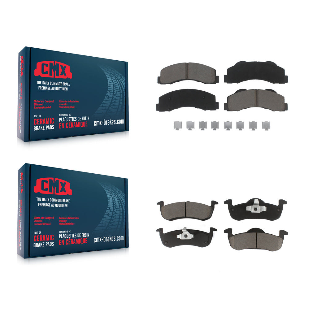 Front Rear Ceramic Brake Pad Kit For 2010-2017 Ford Expedition Lincoln Navigator