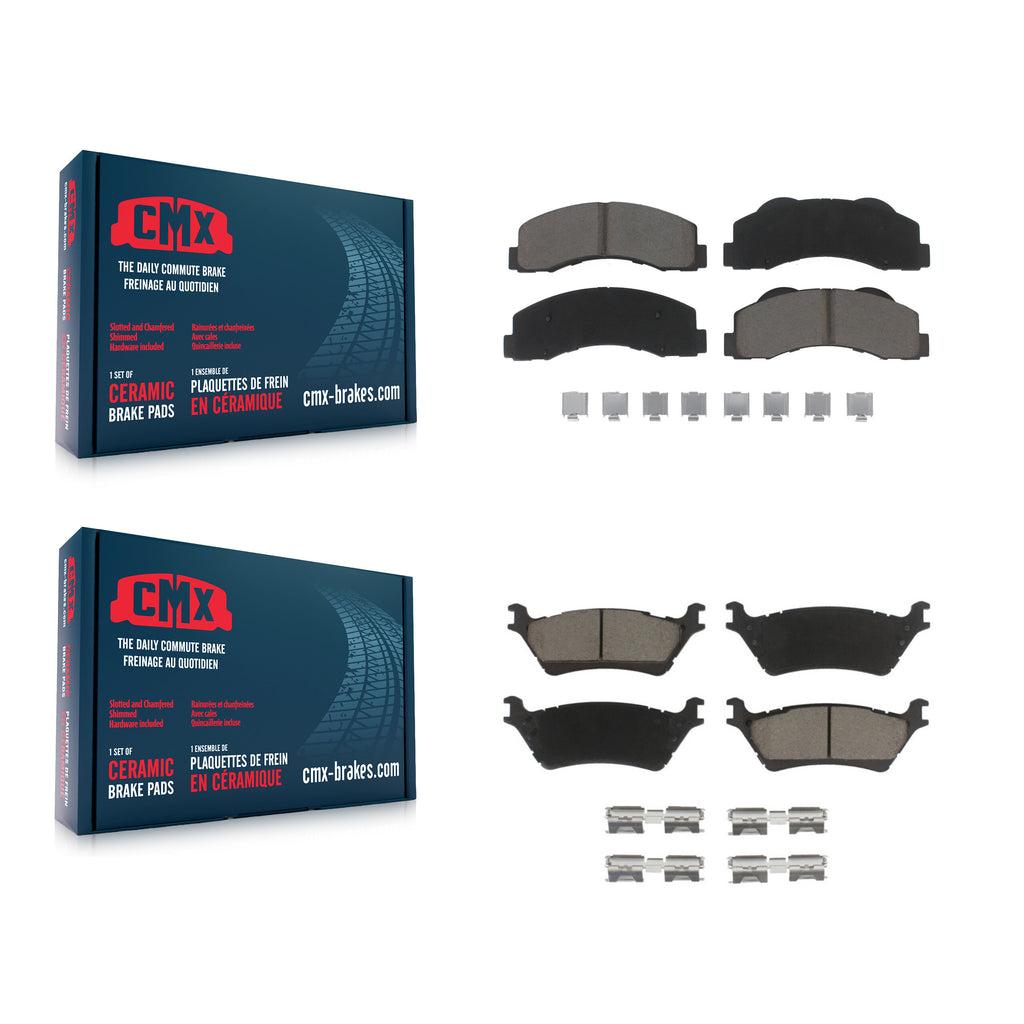 Front Rear Ceramic Brake Pads Kit For Ford F-150