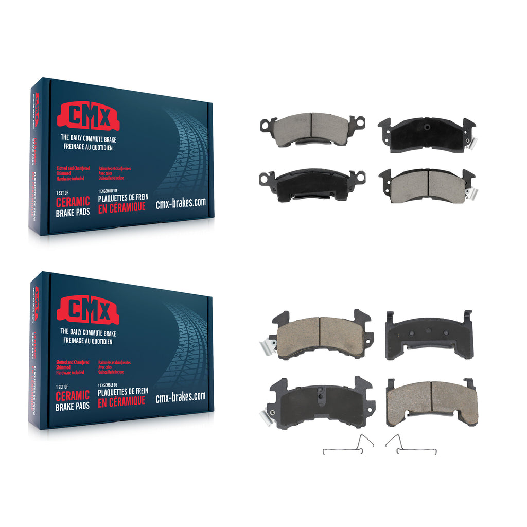 Front Rear Ceramic Brake Pad Kit For Cadillac DeVille Pontiac Firebird Fleetwood
