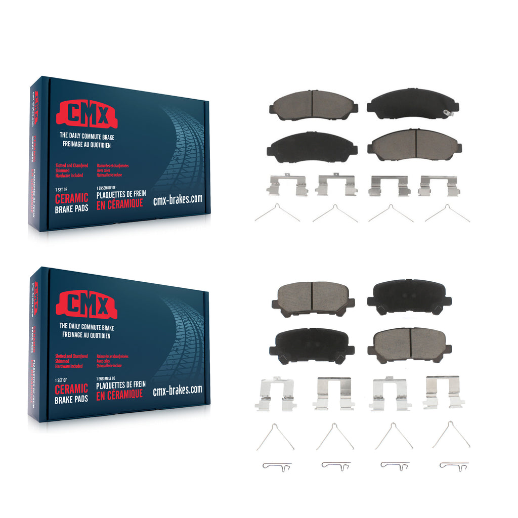 Front Rear Ceramic Brake Pads Kit For Honda Pilot Acura MDX ZDX