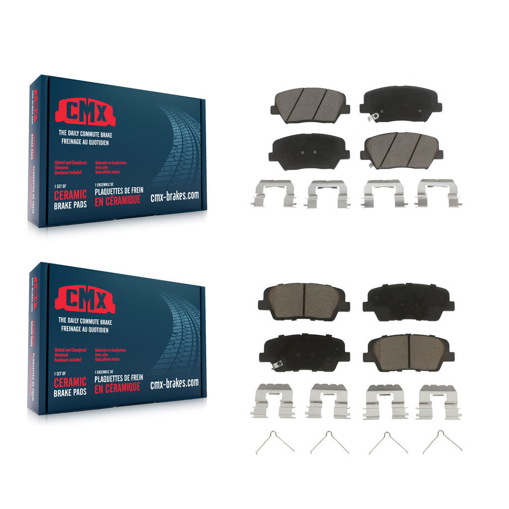 Front Rear Ceramic Brake Pad Kit For 14-15 Kia Sorento With Red Painted Calipers