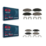 Front Rear Ceramic Brake Pads Kit For 2009-2011 Cadillac STS With Base Brakes