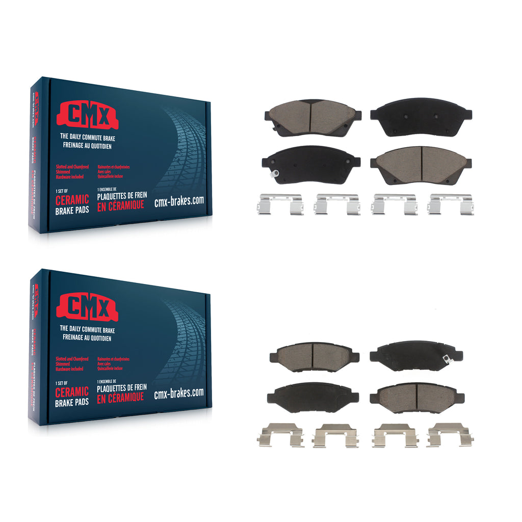 Front Rear Ceramic Brake Pads Kit For Cadillac SRX Saab 9-4X