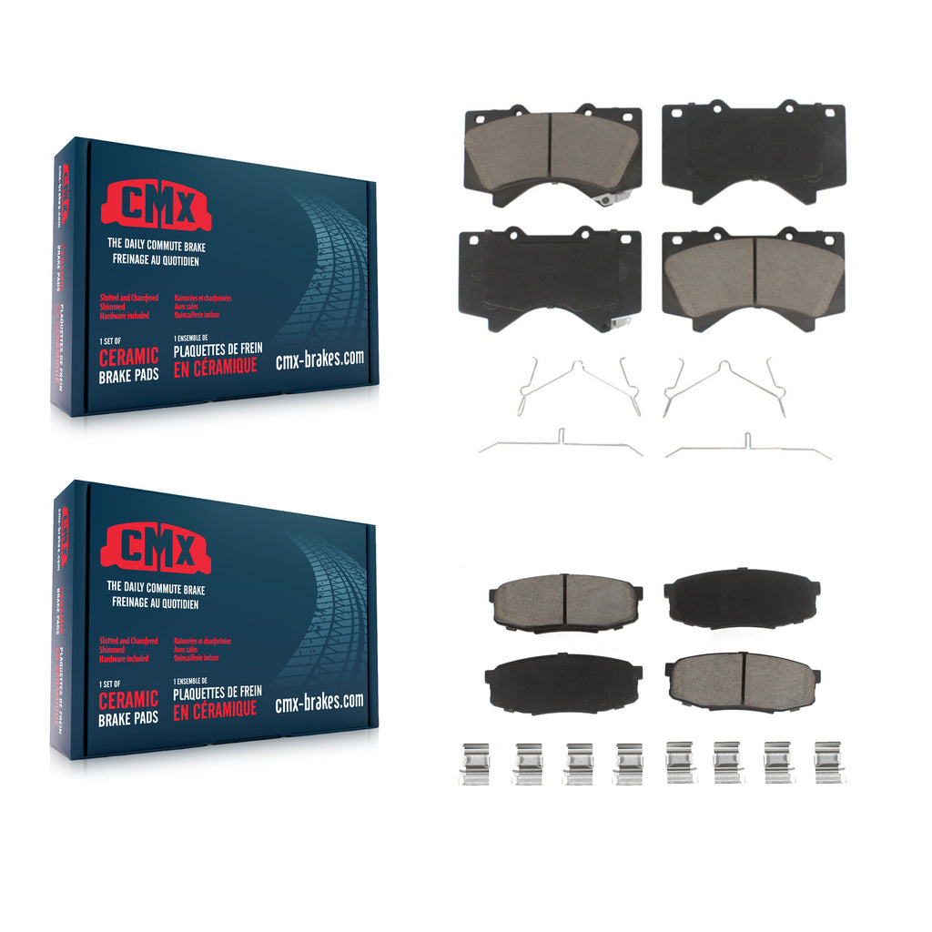 Front Rear Ceramic Brake Pads Kit For Toyota Tundra Sequoia Lexus LX570 Land