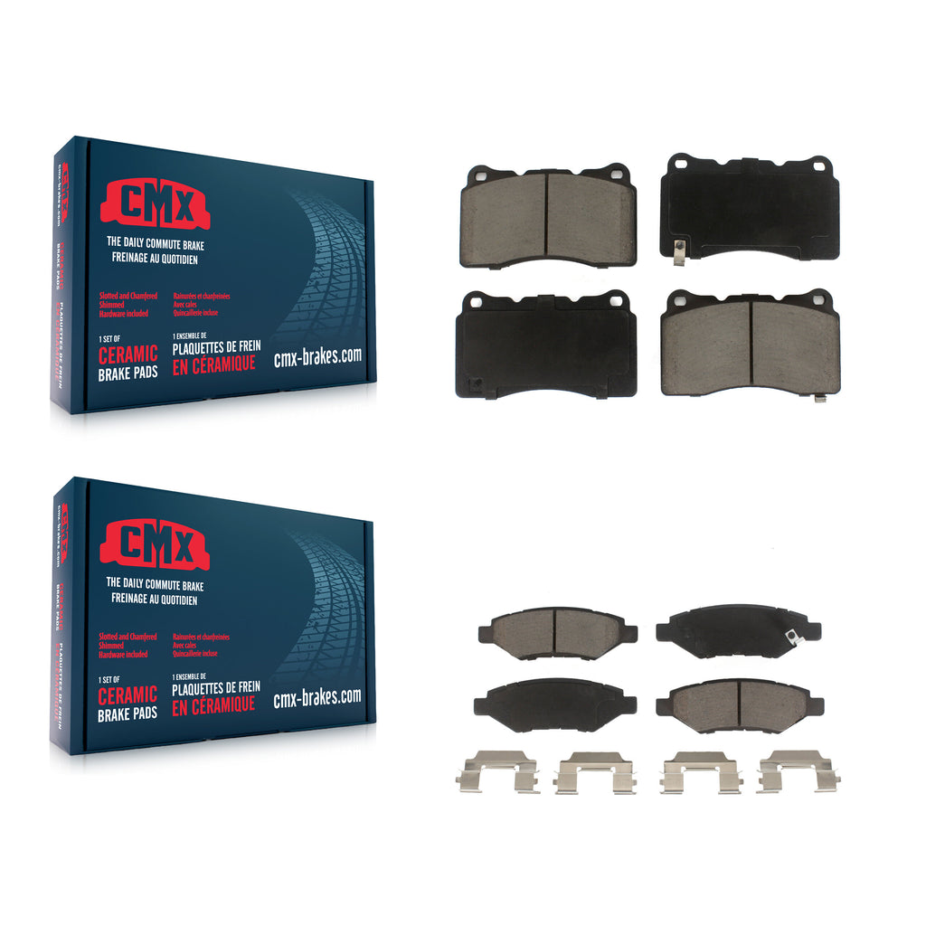 Front Rear Ceramic Brake Pads Kit For Cadillac CTS With Brembo Calipers