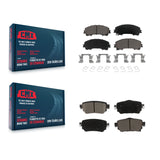Front Rear Ceramic Brake Pad Kit For 19 Nissan Rogue With Electric Parking