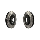 Front Coated Drilled Slotted Disc Brake Rotors Pair For Ford Mustang