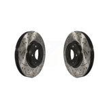 Front Coated Drilled Slotted Disc Brake Rotors Pair For Ford Fusion Lincoln MKZ