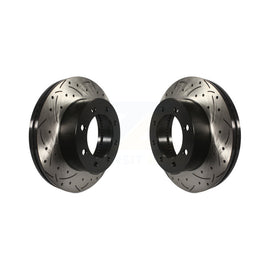 Front Drilled Slot Disc Brake Rotors Pair For Ford F-250 Super Duty F-350 F-450