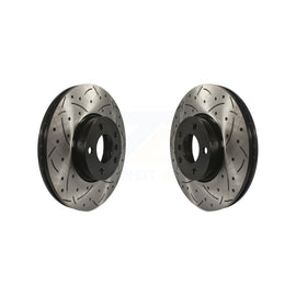 Front Coated Drilled Slotted Disc Brake Rotors Pair For BMW X5 X6