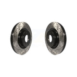 Front Coated Drilled Slotted Disc Brake Rotors Pair For Hyundai Genesis Coupe