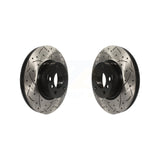 Front Coated Drilled Slotted Disc Brake Rotors Pair For BMW X3 X4