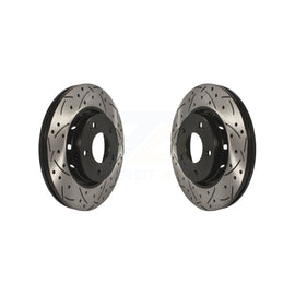 Front Coated Drilled Slotted Disc Brake Rotors Pair For Mitsubishi Lancer