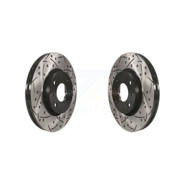 Front Drilled Slot Brake Rotors Pair For 2012-2017 Fiat 500 Naturally Aspirated