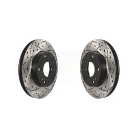 Front Coated Drilled Slotted Disc Brake Rotors Pair For Honda Civic Acura ILX