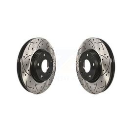 Front Coated Drilled Slotted Disc Brake Rotors Pair For Mazda 6 CX-5