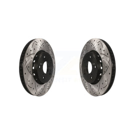 Front Coated Drilled Slotted Disc Brake Rotors Pair For Acura RDX ILX