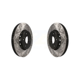 Front Coated Drilled Slotted Disc Brake Rotors Pair For Acura RDX ILX