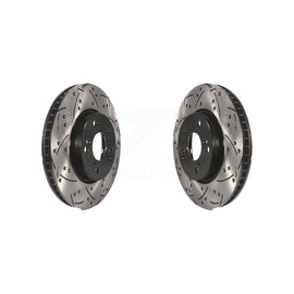 Front Coated Drilled Slotted Disc Brake Rotors Pair For Honda Accord Civic