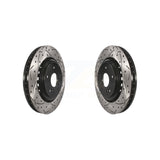 Front Coated Drilled Slotted Disc Brake Rotors Pair For Acura MDX TLX