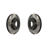 Front Coated Drilled Slotted Disc Brake Rotors Pair For Mazda 3 CX-3 Sport