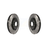 Front Coated Drilled Slotted Disc Brake Rotors Pair For Nissan Rogue