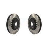 Front Coated Drilled Slotted Disc Brake Rotors Pair For Mazda CX-5 6