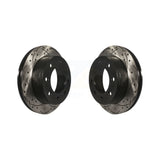 Rear Drilled Slot Brake Rotor Pair For Chevrolet Silverado 2500 HD GMC Sierra H2