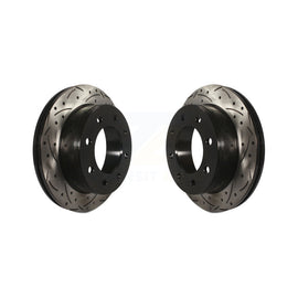 Rear Drill Slot Disc Brake Rotor Pair For Chevrolet Express 3500 2500 GMC Savana