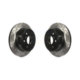 Rear Drilled Slot Brake Rotor Pair For Chevrolet Silverado 1500 GMC Sierra Tahoe