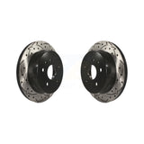 [Rear] 2010-2017 Chevrolet Equinox GMC Terrain Premium OE Drilled & Slotted Brake Rotor Kit For Max Performance Braking