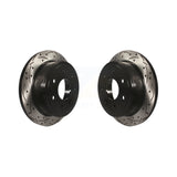 Rear Coated Drilled Slotted Disc Brake Rotor Pair For Ford F-150 Lincoln Mark LT