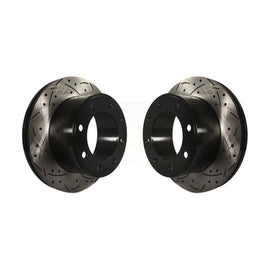 [Rear] 2005-2012 Ford F-350 Super Duty F-250 Premium OE Drilled & Slotted Brake Rotor Kit For Max Performance Braking