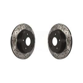 Rear Coated Drilled Slotted Disc Brake Rotors Pair For Ford Focus