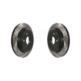 Rear Drilled Slot Disc Brake Rotor Pair For Jeep Grand Cherokee Dodge Durango WK