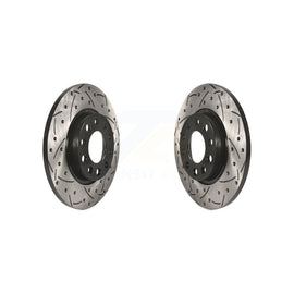 Rear Coated Drilled Slotted Disc Brake Rotor Pair For Jeep Cherokee Chrysler 200